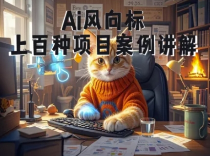 Ai风向标-附100种项目案例玩法-0基础小白到大神ai视频商业应用教学-老K资源网