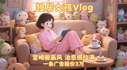 单个账号涨粉71W！用AI制作独居女孩Vlog，宫崎骏画风，治愈感拉满，一条广告报价3W-老K资源网