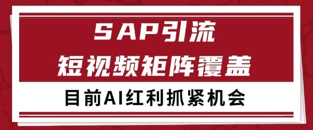 小红书某音sap赛道引流获客 自热矩阵日引200+-老K资源网