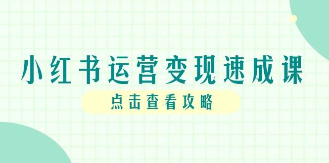 小红书运营变现速成课，账号搭建到暴力起号，个人IP全流程指南-老K资源网