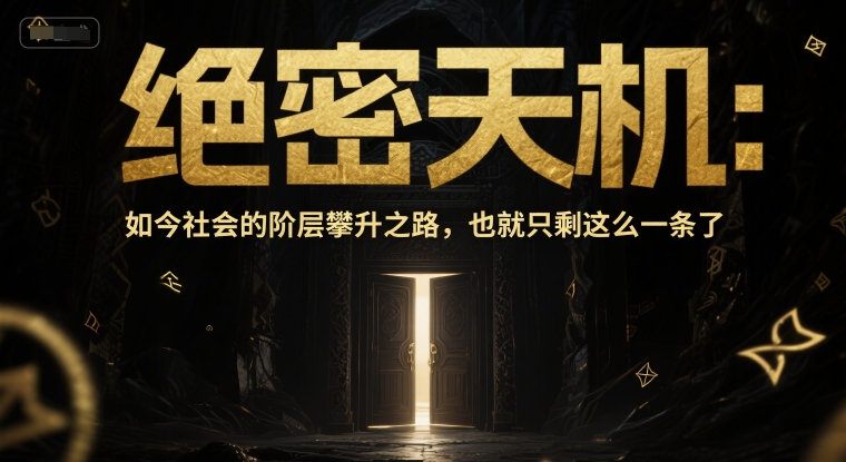 付费文章：绝密天机：如今社会的阶层攀升之路，也就只剩这么一条了-老K资源网