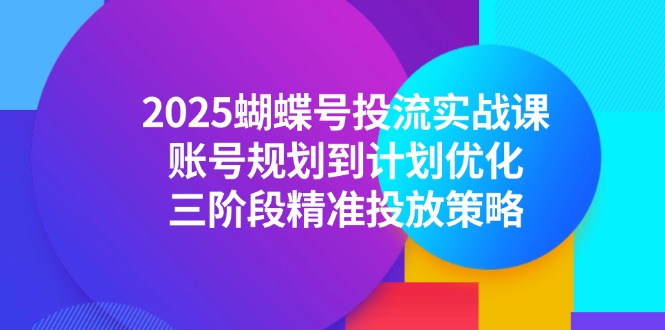 （14987期）2025蝴蝶号投流实战课，账号规划到计划优化，三阶段精准投放策略-老K资源网