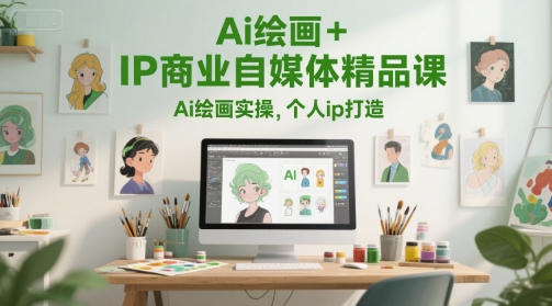 Ai绘画+IP商业自媒体精品课，Ai绘画实操，个人ip打造-老K资源网