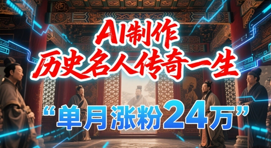 暴力起号！用AI制作历史名人传奇一生，单月涨粉24W，涨粉+变现赛道黑马来了-老K资源网