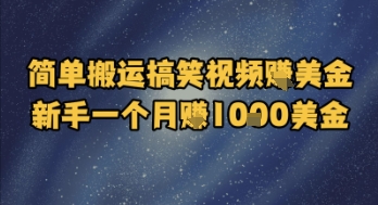 简单搬运搞笑视频挣美金，新手一个月入1k美金-老K资源网