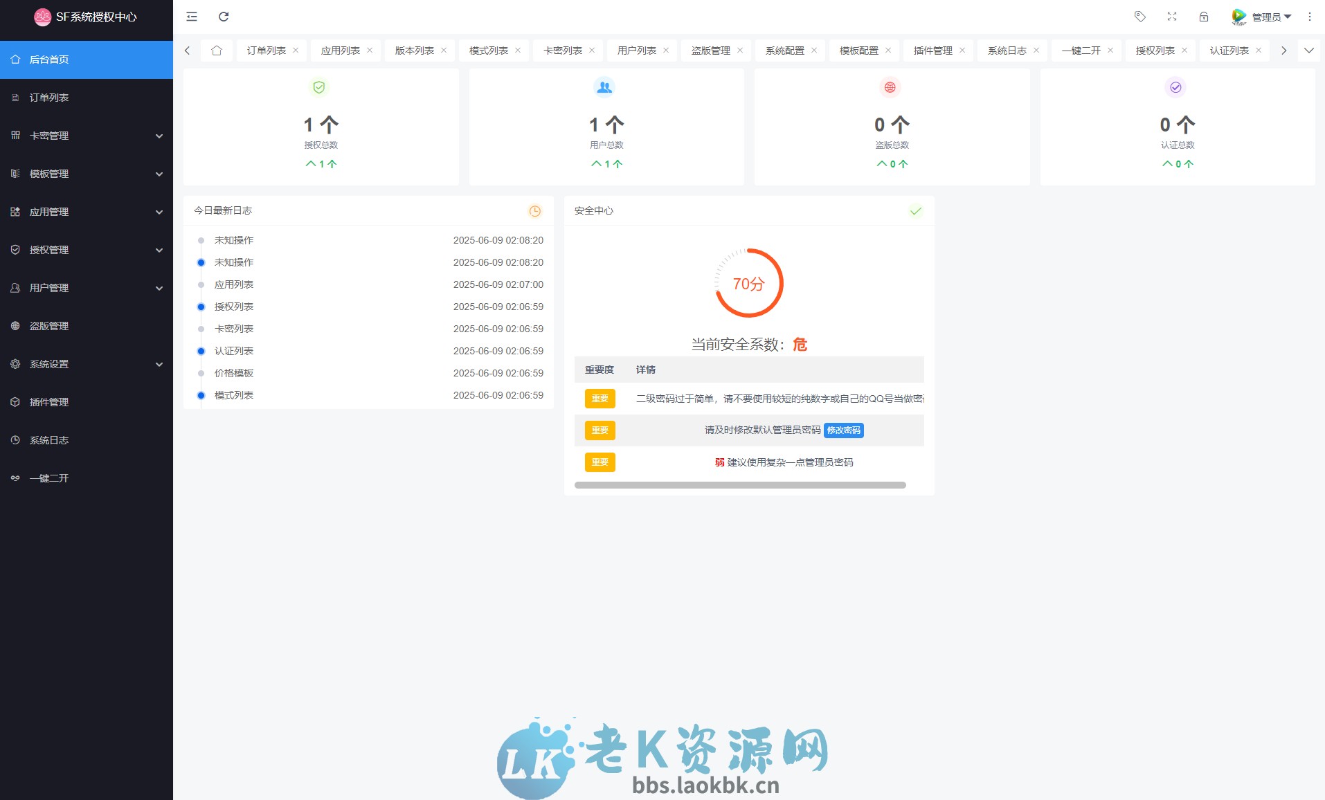 图片[3]-最新SF授权系统源码 全开源无加密v5.2版本-老K资源网