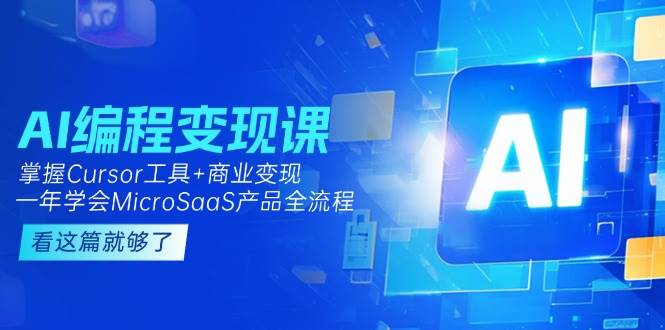 AI编程变现课：掌握Cursor工具+商业变现，一年学会MicroSaaS产品全流程-老K资源网