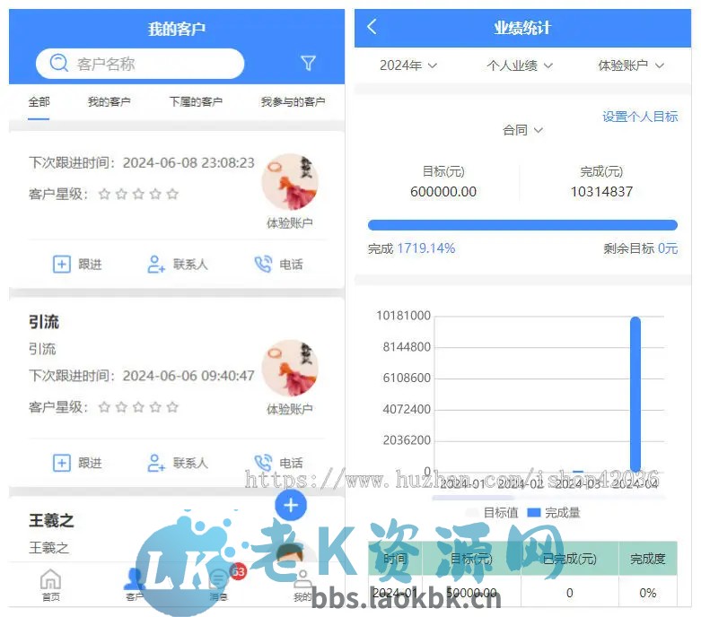 图片[2]-crm客户管理系统源码 crm办公日程工作客户系统 h5 小程序 app-老K资源网
