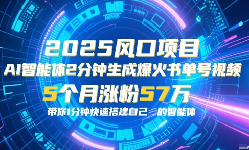 AI智能体2分钟一键生成爆火书单号原创视频，5个月涨粉57w，带你零代码1分钟搭建智能体-老K资源网