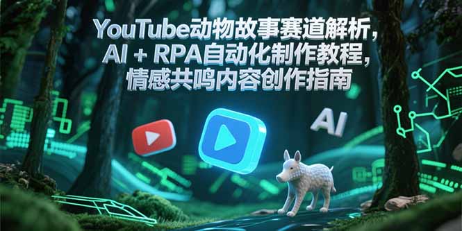 YouTube动物故事赛道解析，AI+RPA自动化制作教程，情感共鸣内容创作指南-老K资源网