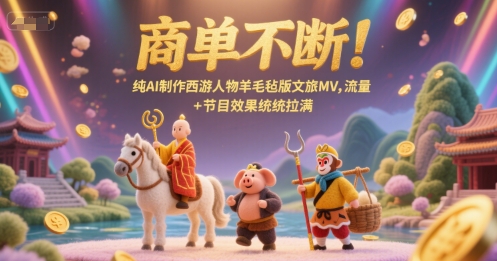 商单不断！纯AI制作西游人物羊毛毡版文旅MV，流量+节目效果统统拉满-老K资源网
