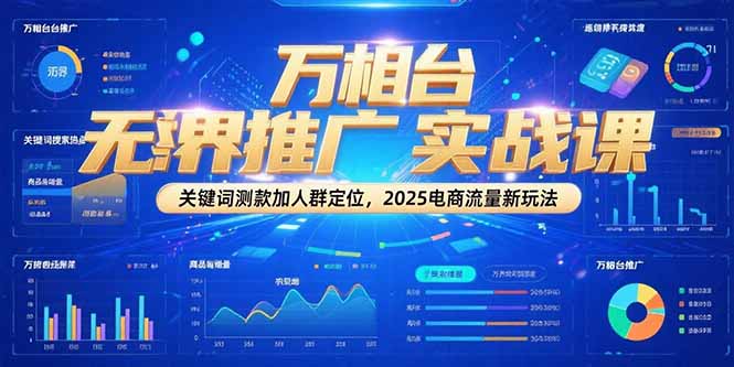 万相台无界推广实战课，关键词测款加人群定位，2025电商流量新玩法-老K资源网