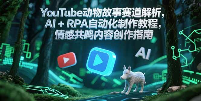 YouTube动物故事赛道解析，AI+RPA自动化制作教程，情感共鸣内容创作指南-老K资源网