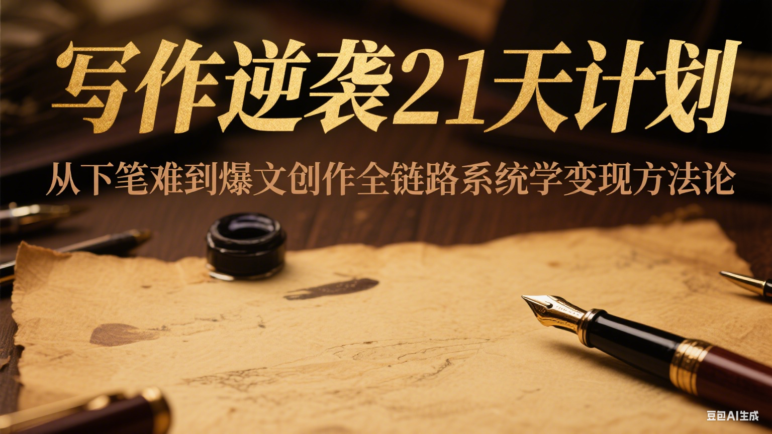 写作逆袭21天计划：从下笔难到爆文创作全链路系统学变现方法论-老K资源网