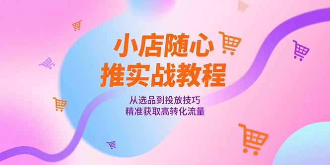 （15205期）小店随心推实战教程，从选品到投放技巧，精准获取高转化流量-老K资源网