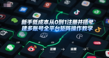 新手低成本从0到1注册并搭建多账号全平台矩阵操作教学，手机号-邮箱-IP-工具-老K资源网