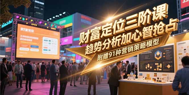 （15219期）财富定位三阶课，趋势分析加心智抢占，附赠91种营销策略模型-老K资源网