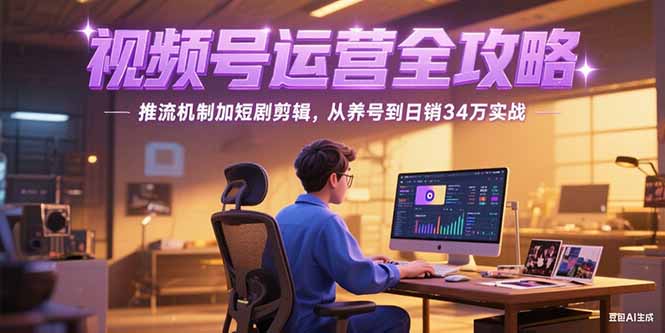 （15217期）2025视频号运营全攻略，推流机制加短剧剪辑，从养号到日销34万实战-老K资源网