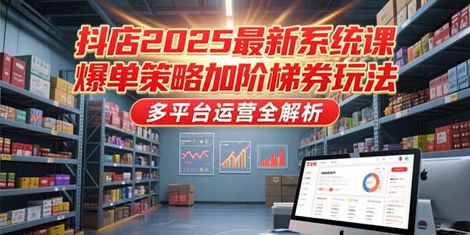 （15214期）抖店2025最新系统课，爆单策略加阶梯券玩法，多平台运营全解析-老K资源网