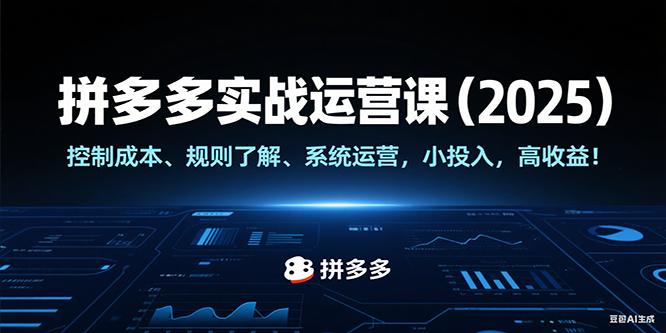 拼多多实战运营课（2025），控制成本、规则了解、系统运营，小投入，高收益！-老K资源网
