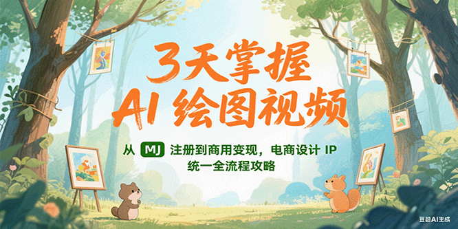 3天掌握AI绘图视频，从MJ 注册到商用变现，电商设计IP统一全流程攻略-老K资源网