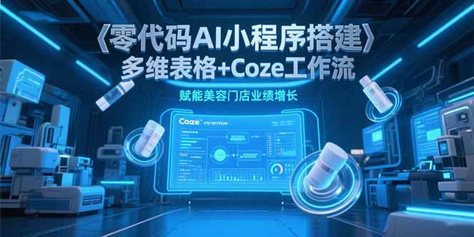 零代码AI小程序搭建，多维表格+Coze工作流，赋能美容门店业绩增长-老K资源网