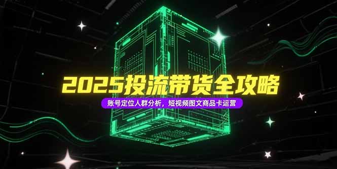 2025投流带货全攻略，账号定位人群分析，短视频图文商品卡运营-老K资源网