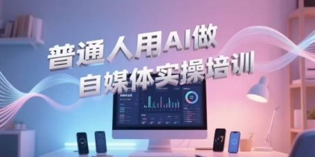 普通人用AI做自媒体实操培训，普通人一个人用ai做自媒体，视频制作、短视频引流、直播带货，轻松入门-老K资源网