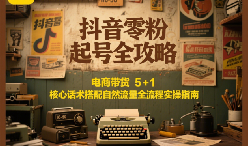 抖音零粉起号全攻略：电商带货 5+1 核心话术搭配自然流量全流程实操指南-老K资源网