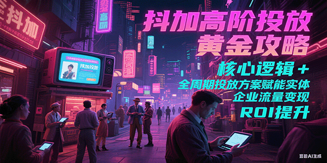 抖加高阶投放黄金攻略：核心逻辑全周期投放方案赋能实体企业流量变现 ROI 提升-老K资源网