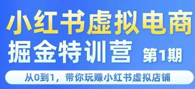 小红书虚拟电商掘金特训营第1期，从0到1，带你玩转小红书虚拟店铺-老K资源网