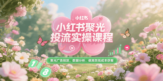 小红书聚光投流实操课程，聚光广告投放、数据分析、做高效低成本获客-老K资源网