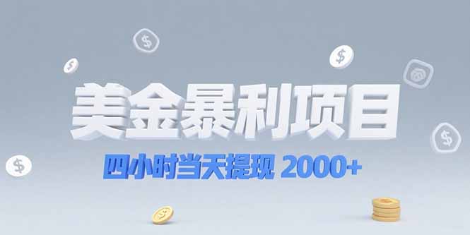 （15251期）美金暴利项目，四小时当天提现 2000+机会留给会选赛道的人-老K资源网