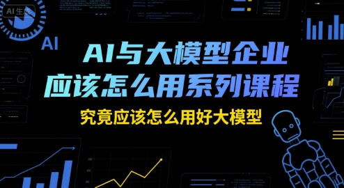 AI与大模型企业应该怎么用系列课程，究竟应该怎么用好大模型-老K资源网
