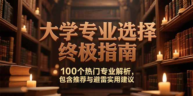 付费文：大学专业选择终极指南,100个热门专业解析,包含推荐与避雷实用建议-老K资源网