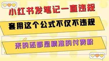 小红书发笔记一直违规，套用这个公式不仅不违规，来的还都是精准的付费粉-老K资源网
