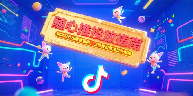 随心推投放指南，脚本设计加数据监测，三阶段自然流拉升策略-老K资源网
