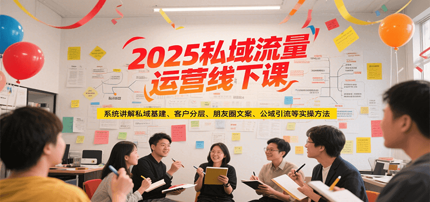 2025私域流量运营线下课，系统讲解私域基建/客户分层/朋友圈文案/公域引流等实操方法-老K资源网