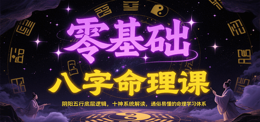 零基础八字命理课：阴阳五行底层逻辑，十神系统解读，通俗易懂的命理学习体系-老K资源网