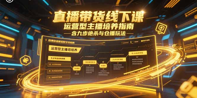 （15281期）直播带货线下课，运营型主播培养指南，含九步绝杀与仓播玩法-老K资源网