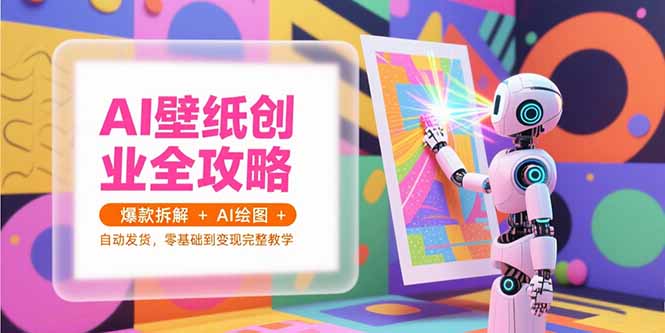 AI壁纸创业全攻略，爆款拆解+AI绘图+自动发货，零基础到变现完整教学-老K资源网
