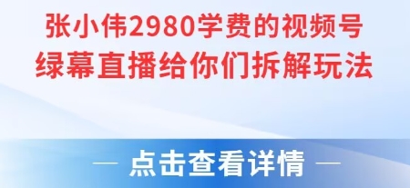 张小伟2980付费额视频号绿幕直播给你们拆解玩法-老K资源网