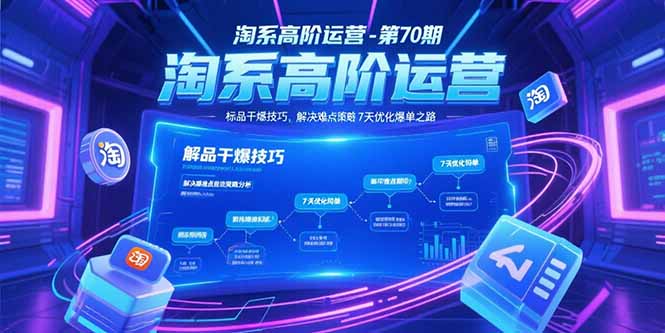 （15307期）淘系高阶运营-第70期，标品干爆技巧，解决难点策略，大佬操盘方法-老K资源网