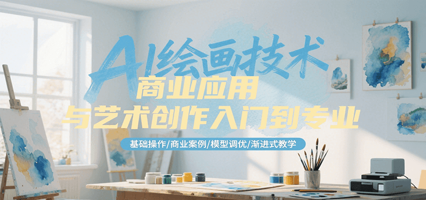 AI绘画技术商业应用与艺术创作入门到专业，基础操作/商业案例/模型调优/渐进式教学-老K资源网