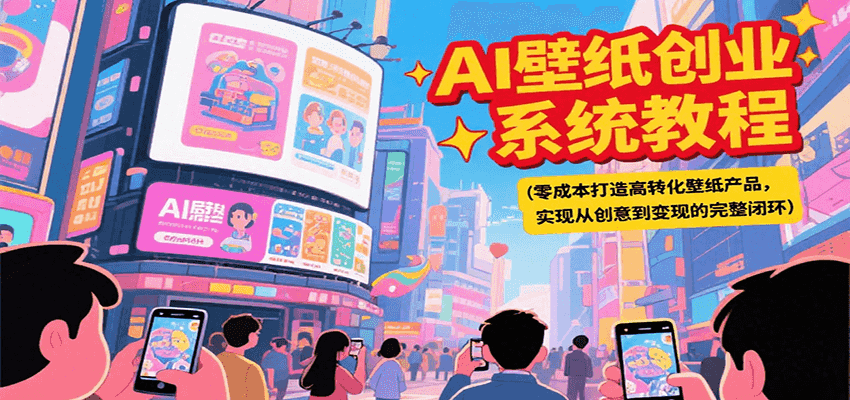 AI壁纸创业系统教程，零成本打造高转化壁纸产品，实现从创意到变现的完整闭环-老K资源网
