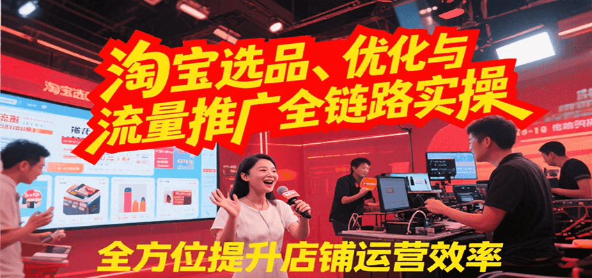 淘宝选品、优化与流量推广全链路实操，全面提升店铺运营效率-老K资源网