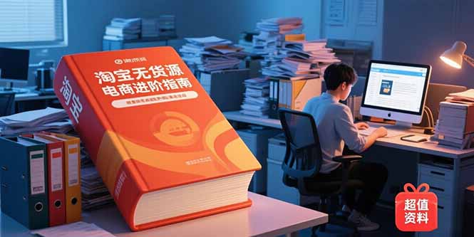 淘宝无货源电商进阶指南，包含新人课、进阶课，配套资料，蓝海选品等-老K资源网