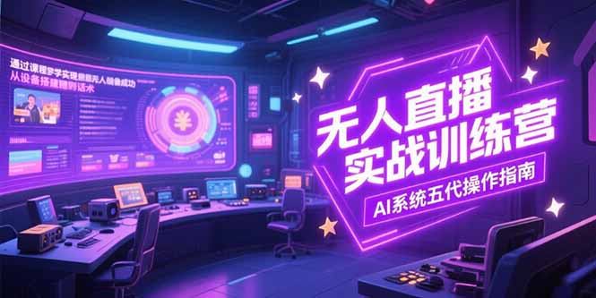 无人直播实操训练营，从设备搭建到话术，AI系统五代操作指南(7月更新)-老K资源网