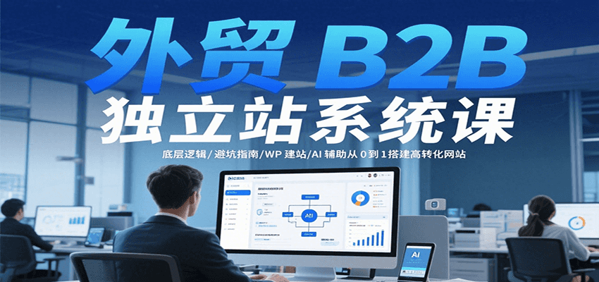 外贸B2B独立站系统课：底层逻辑/避坑指南/WP建站/AI辅助从0到1搭建高转化网站-老K资源网