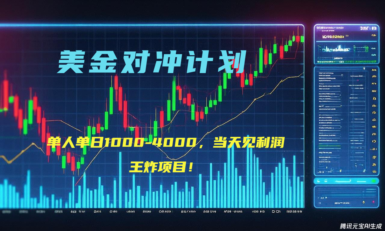 （15333期）2025年最暴力项目“美金先登计划”最新最强对冲战法，每日实际收益1K-4K-老K资源网